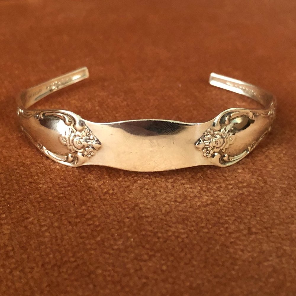 Spoon Cuff Bracelet with Engravable Plate
